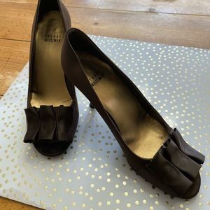 Stuart Weitzman Satin PeepToe Pump